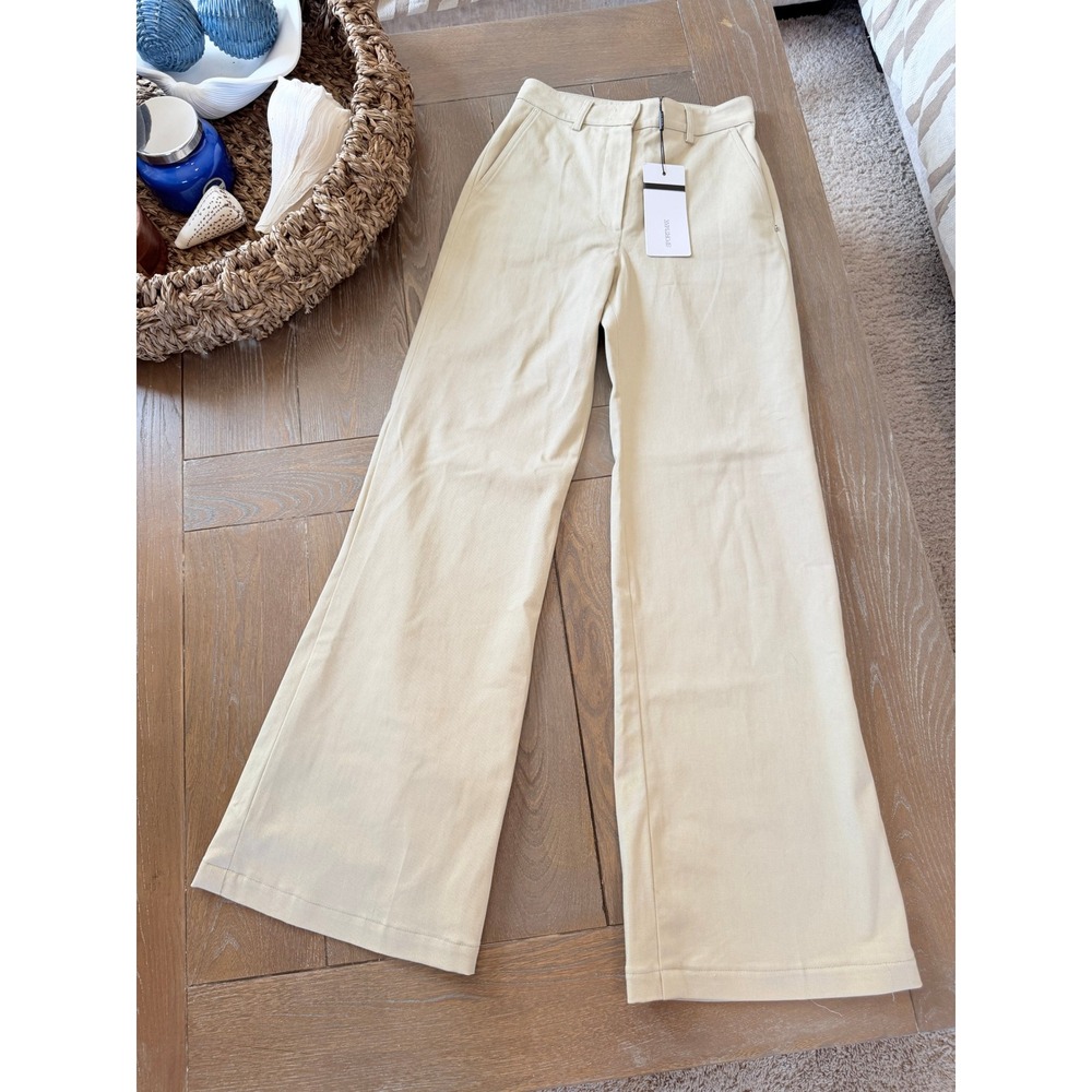 NWT Sportmax Wide Leg Trousers Womens Beige Size 0
